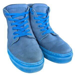 Goler Blue Leather High Top Sneakers - Men's Size 12